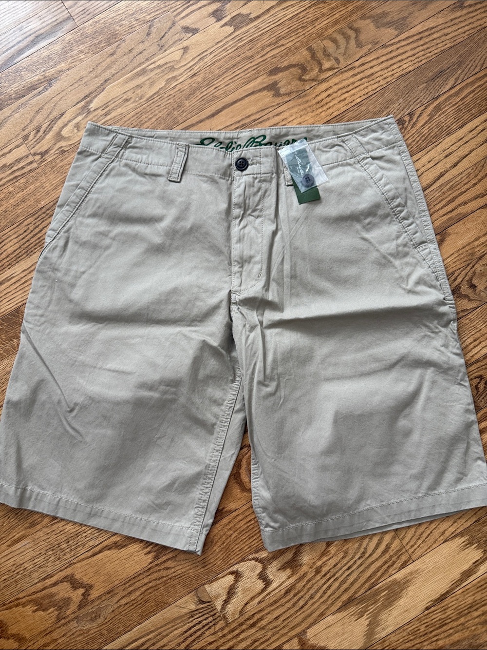 Eddie Bauer Men's Casual 11” Chino Shorts in Light Khaki